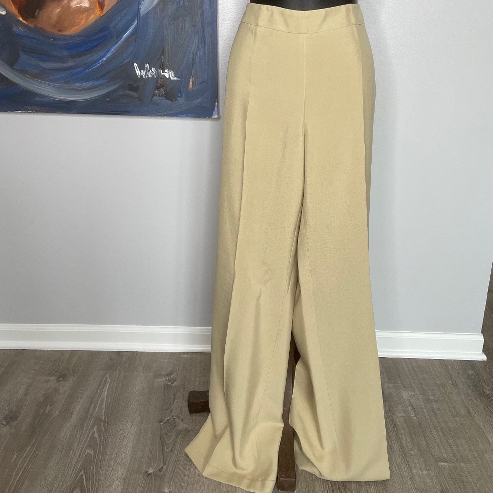 NWT Akris Bergdorf Goodman Gold 100% Silk Trousers Size 12